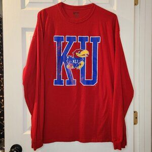 KU Jayhawks Red Mens 2XL Long Sleeve Tee